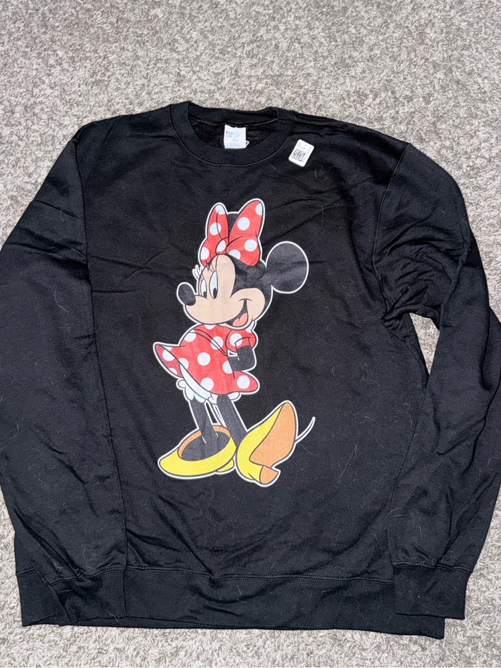 Disney Minnie Mouse Black Crewneck Sweatshirt Size Large Never Worn